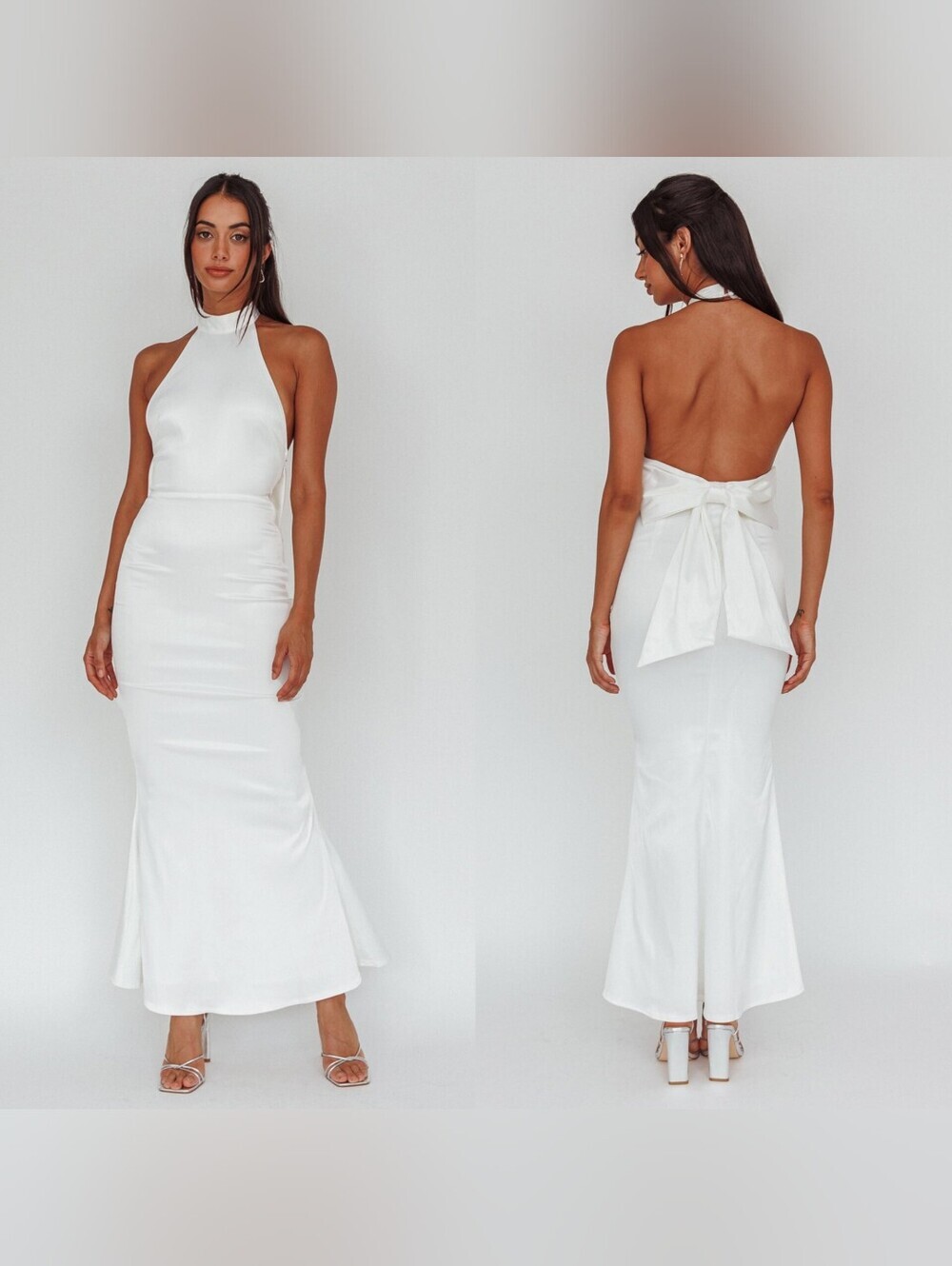 Selfie Leslie Angel Biba Fifth Avenue Bow Back Maxi Dress White S Wedding Party